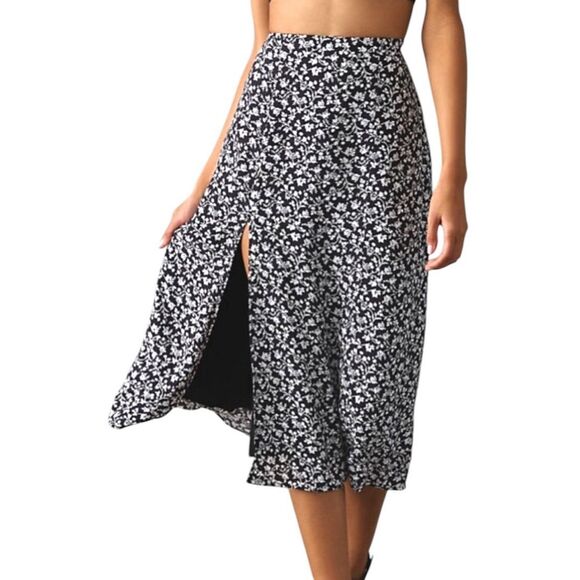 Maeve By Anthropologie The Lille Floral Side-Slit Midi Skirt Size 2 - Picture 2 of 10